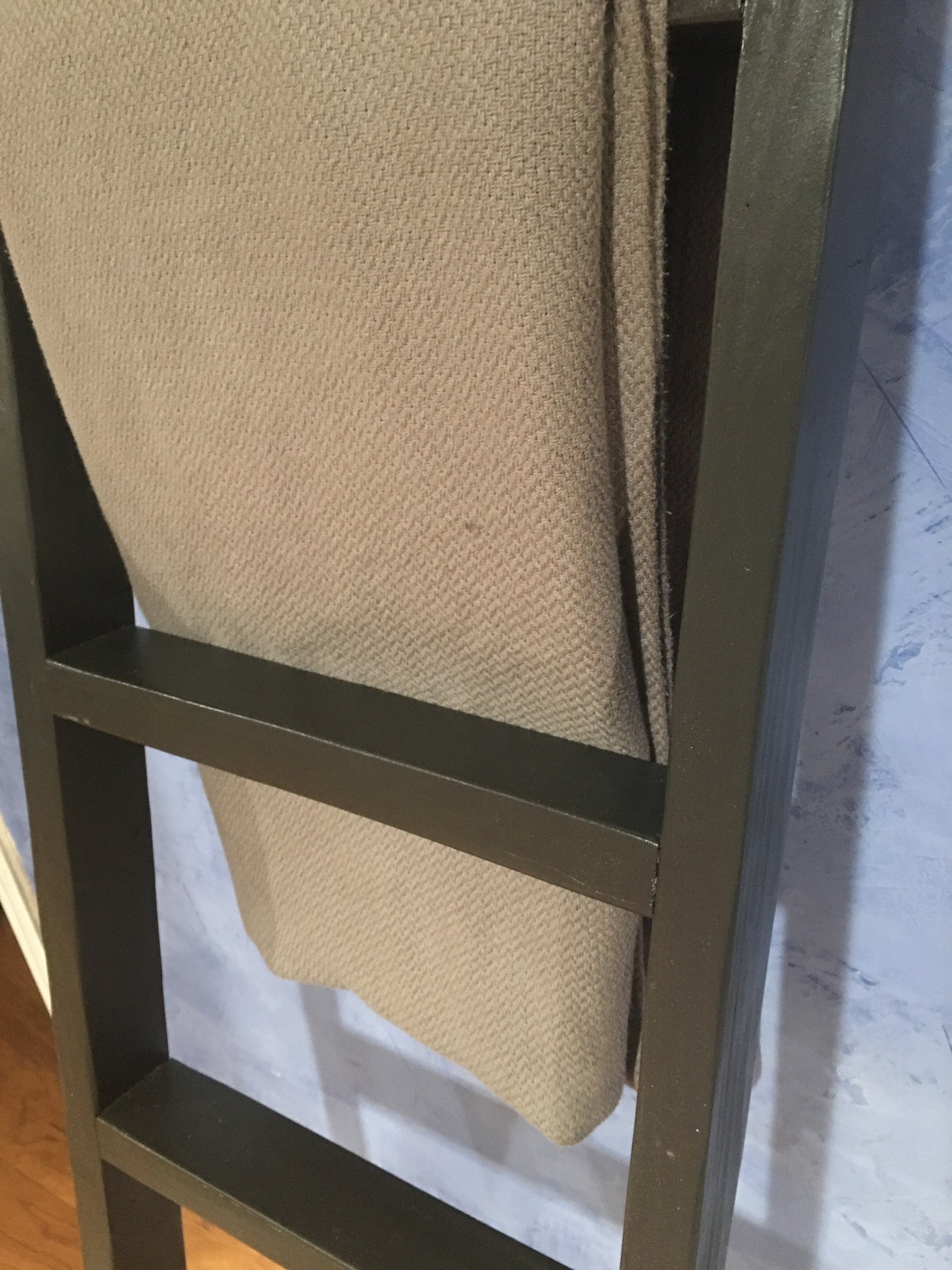 Solid black blanket throw ladder Etsy