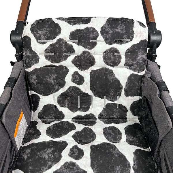 RTS W4 or W2 Luxe/Elite Seat Cover, Cow Theme, Gender Neutral, Lightly Padded,Seat cover for W4, Single Wagon Seat cover,M1, Larktale, Keenz