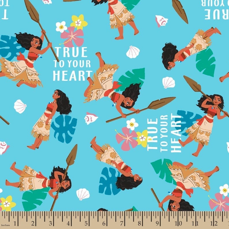 Disney Moana Fabric by the piece 1 2/3 Yards Piece Cut as Etsy