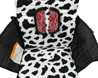 RTS M1 Cow Spots Wonderfold seat cover, optional strap covers, Cow Spots, M1 cover for wonderfold wagon, Single Seat Cover