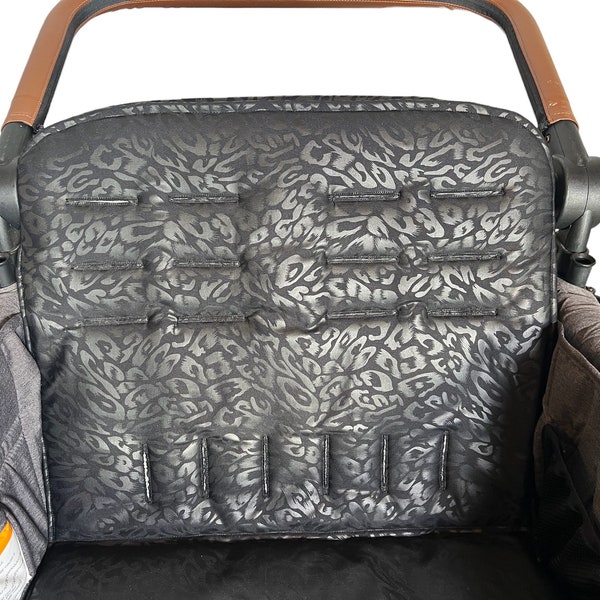 RTS W4, Luxe/Elite Seat Cover, Black Cheetah, Lightly Padded, Seat cover for W4 luxe/elite Single or Pair, Keenz option