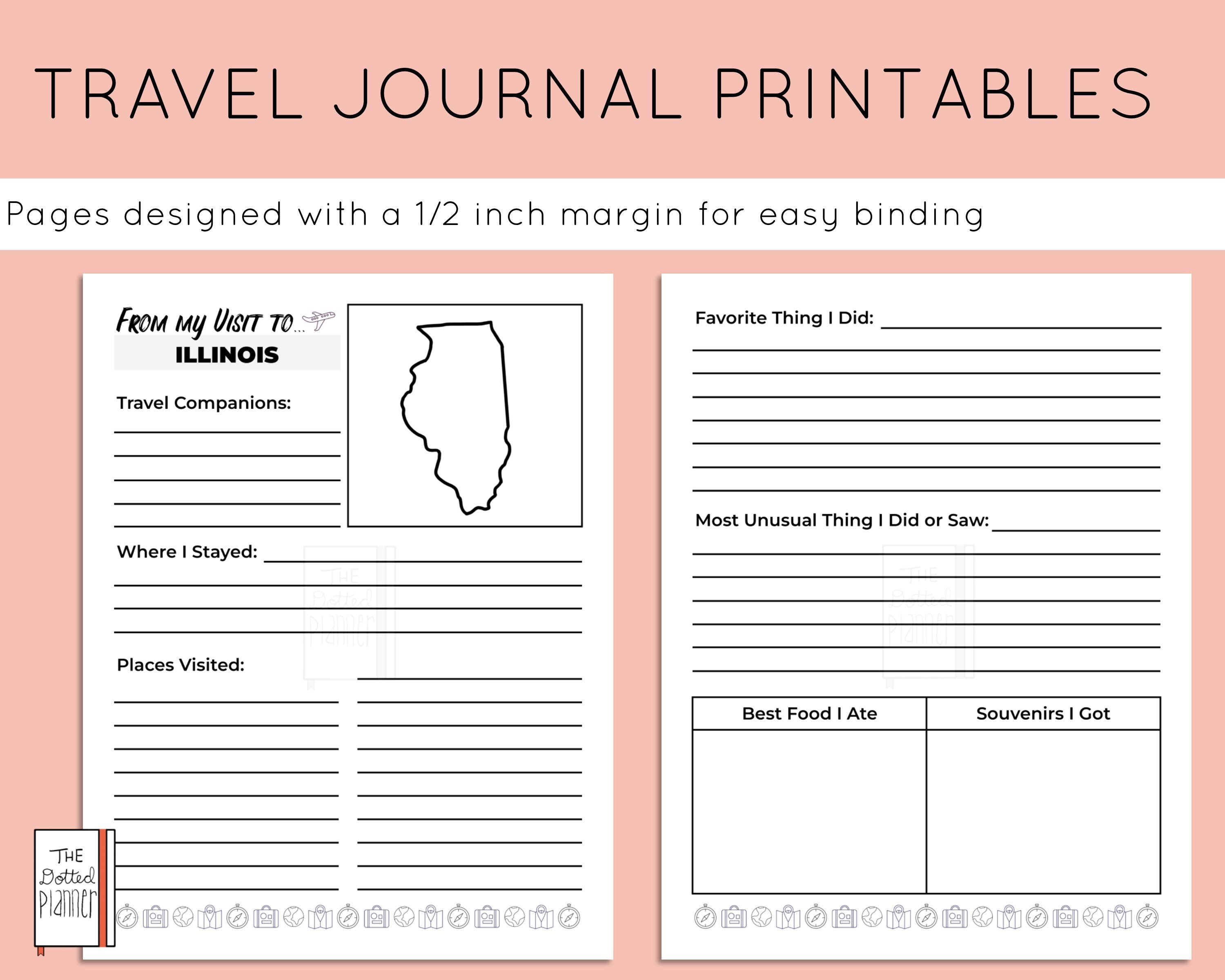 7 Best Travel Journal Printable Template Printablee Com Vrogue