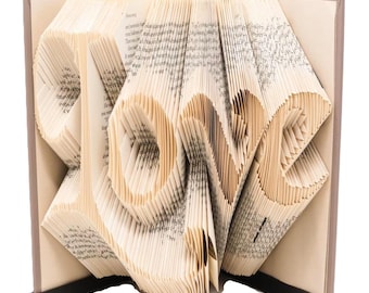 Vouwpatroon liefdesboek, 200 gevouwen | Boekkunst voor beginners | Valentijnscadeau, bruiloftsdecor, jubileum | Pdf direct downloaden