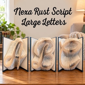 Rustic Script Single Letter Book Folding Patterns, A-Z Initials | Custom Monogram DIY, Farmhouse | Beginner Friendly | PDF Download