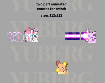 Animated twitch emotes, Sylveon, Espeon, Eevee, twitch emotes 2 parts, Pokemon