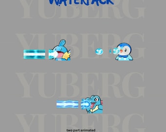 Animated twitch emotes, Mudkip, Piplup, Totodile, twitch emotes 2 parts, Pokemon