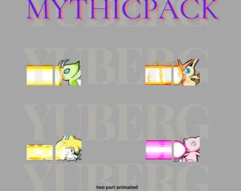 Animated twitch emotes, Celebi, Victini, Jirachi, Mew twitch emotes 2 parts, Pokemon