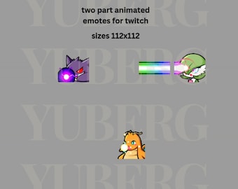 Animated twitch emotes, Gengar, Gardevoir, Dragonite, twitch emotes 2 parts, Pokemon
