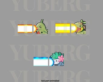 Animated twitch emotes, Larvitar, Turtwig, Shaymin, twitch emotes 2 parts, Pokemon
