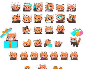 Red Panda emotes x 27 for twitch & discord + bonus digital items