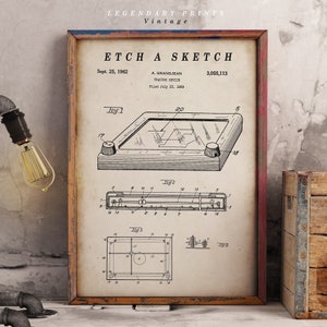 Etch a Sketch Patent Print - Scientific Wall Art | Chalkboard - Vintage- Blueprint | Digital Download
