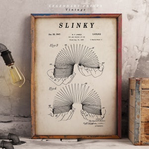 Slinky Patent Print - Scientific Wall Art | Chalkboard - Vintage- Blueprint | Digital Download