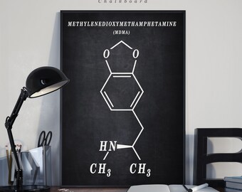 MDMA Ecstasy Molecule Print - Scientific Wall Art | Chalkboard - Vintage- Blueprint | Digital Download