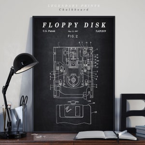 Floppy Disk Patent Print - Scientific Wall Art | Chalkboard - Vintage- Blueprint | Digital Download