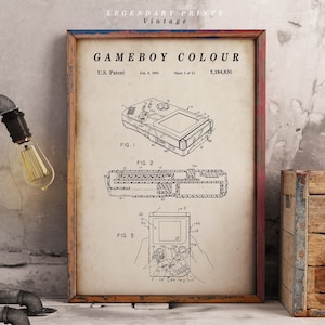 Gameboy Colour Patent Print - Scientific Wall Art | Chalkboard - Vintage- Blueprint | Digital Download