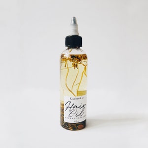 Ayurvedic Herbal Infused Hair Oil for Hair Growth and to prevent Hair Loss, Organic Hair Elixir Herb Botanical Blend Scalp Treatment
