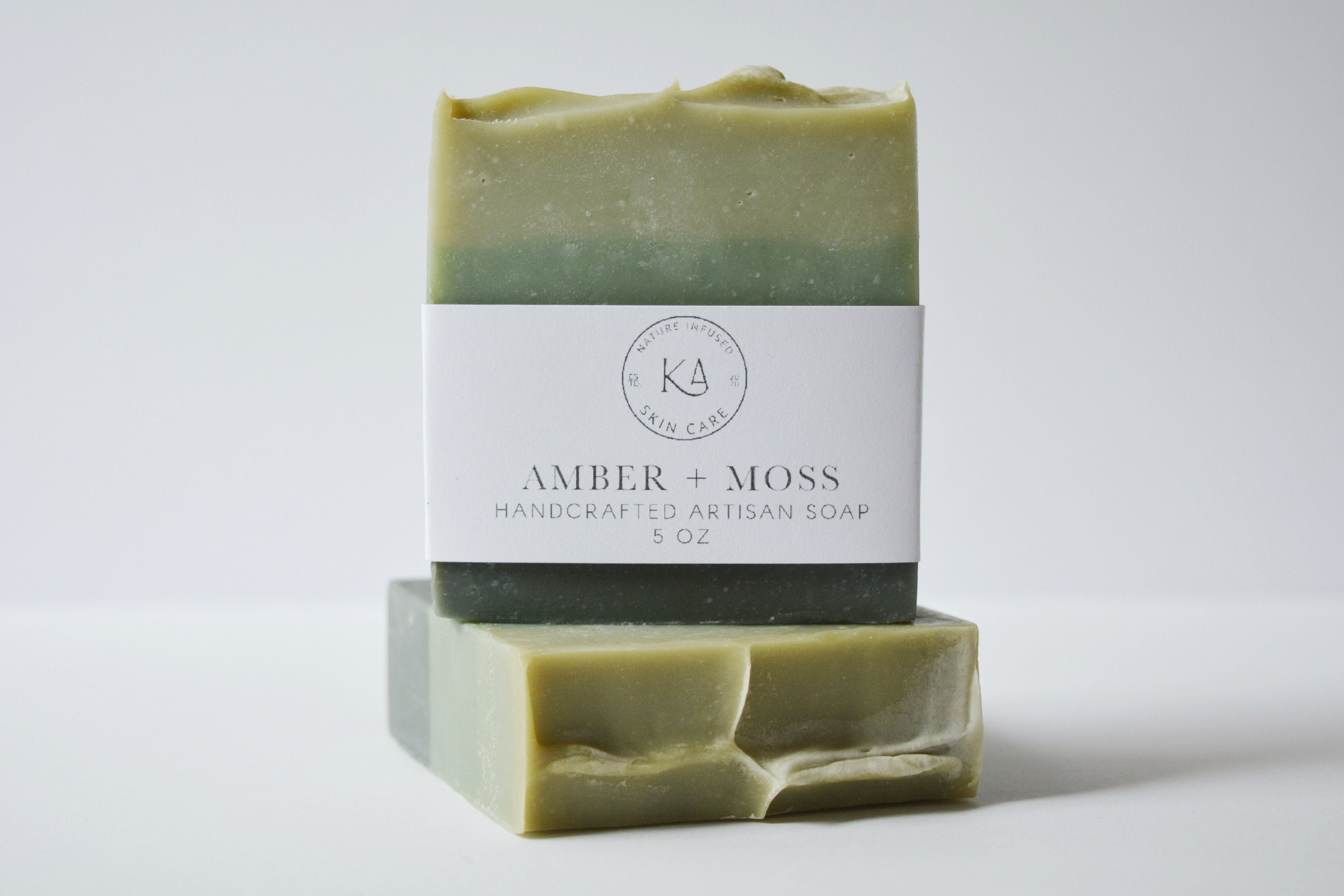 Artisan Handmade Soap - Amber + Moss - Masculine/Unisex clean soft cologne scent