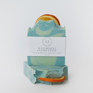 Watermint Clementine soap - Artisan Handmade Soap - Different Fragrances and Types Available - 4.5 oz weight