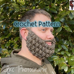 Crochet PATTERN – Beard Face Mask Costume – Beard Mask – 100th Day of School – Child Size – Adult Size – Halloween – Instant PDF Download