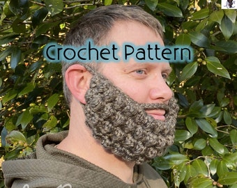 Patrón de máscara de barba a crochet para disfraz: tallas adulto y niño (descarga en PDF)