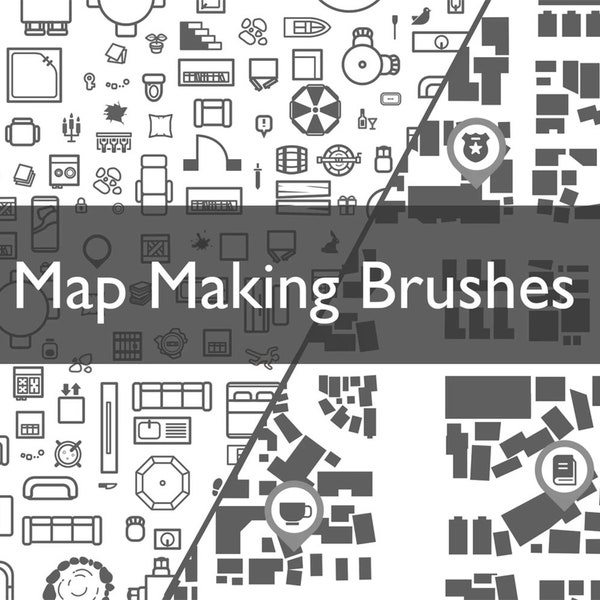 Map making brushes for procreate