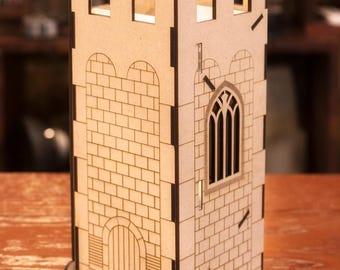 Castle Dice tower laser cut file