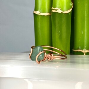 Copper and aventurine ring