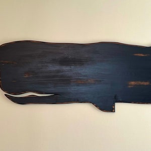 Extra Large Weathered Painted Folk Art Whale | 60 inches | Nautical Coastal Beach Decor | Wooden Whale | Perfect Gift