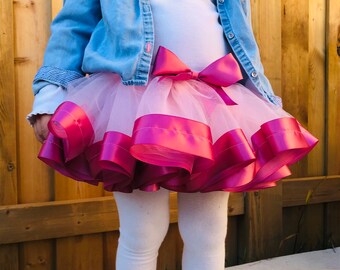 Tutu skirt-Birthday-Girls-Tule-First Birthday-Ballerina-Skirt-Babies- Baby-Princess tutu-Babygirl tutu-Todler tutu-Pink tutu-Birthday Outfit