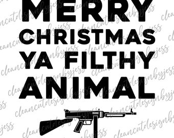 Merry Christmas Ya Filthy Animal, Home Alone, Kevin McCallister, SVG, cut ready digital file, Cricut  file, funny holiday