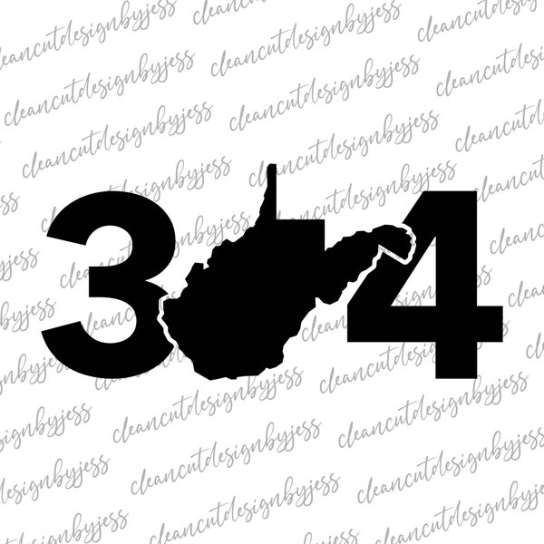 304, West Virginia, WVU, area code, almost heaven, country roads, mountaineers, SVG, Cricut file, cut ready digital file, WV