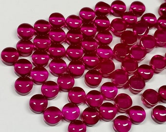 Red Ruby Round Cabochons: 5mm Loose Gemstone for Jewelry Making