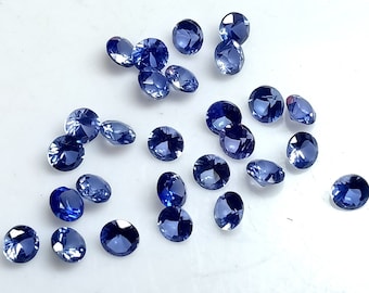 4.20 Carat Round Blue Sapphire: Loose Gemstone, Jewelry Making (3.50mm)