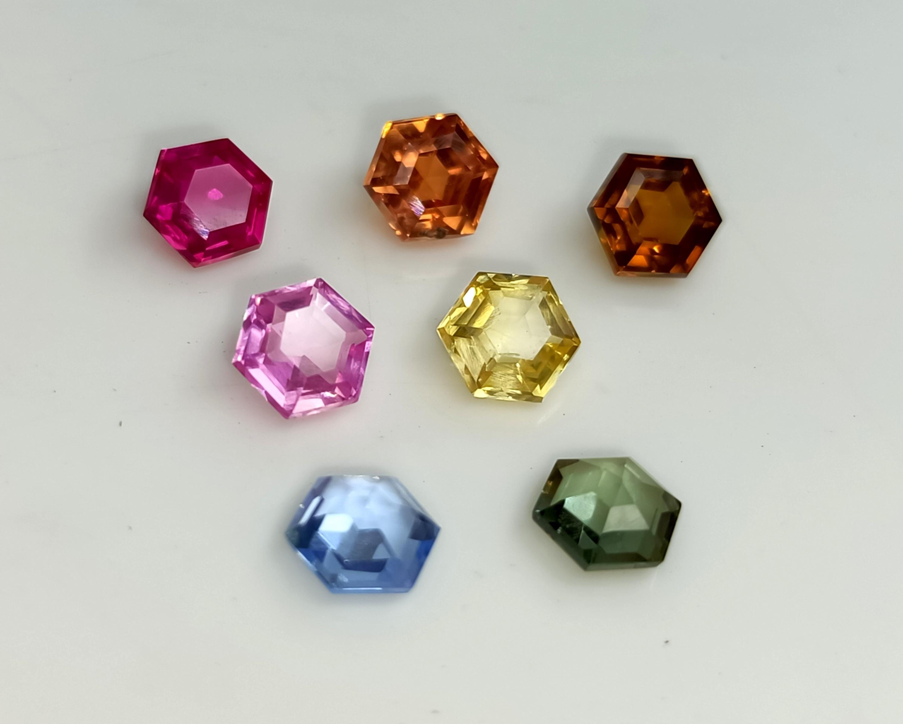 マルチサファイア六角形宝石ロット: 5 x 5 mm AAA品質 - Etsy 日本