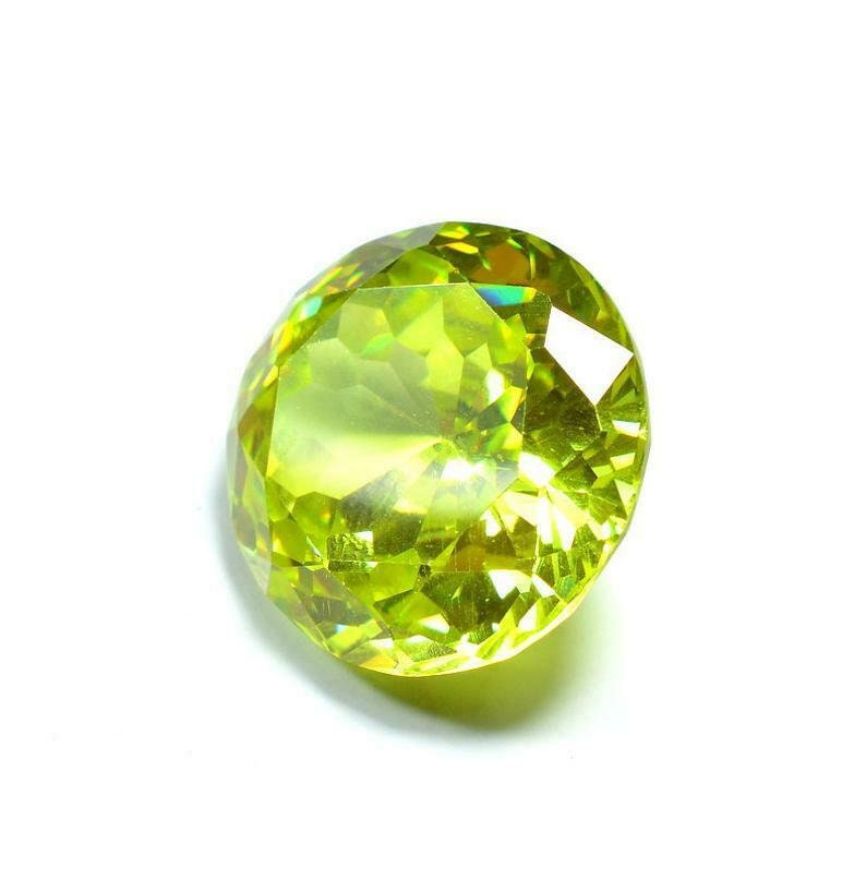 68.60 Carat Brilliant Cut AAA Grade Crystal Loose Gemstone Beautiful Neon Cambodia Round Cut Zircon Green Color 20x20x11 mm Approx
