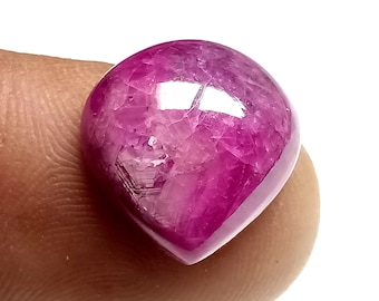 Red Ruby Heart Cabochon: AAA+ Quality Loose Gemstone (14.50x14x5.50 mm)