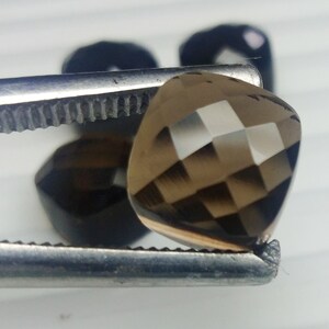 Natural Smoky Quartz Fancy Faceted,8  mm Cushion fancy Cut Faceted Gemstone - Faceted Cut Briolette - Cushion Cut Stone - 1 Pieces