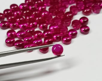 AAA+ Ruby Round Cabochons: Fine Quality Loose Gemstone, 4mm