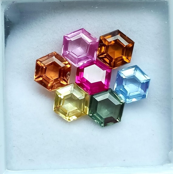 Multi Sapphire Hexagon Gemstone Lot: 5x5 mm AAA Quality - Etsy 日本