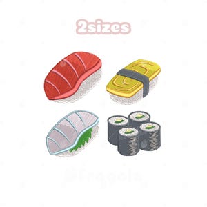 sushi machine embroidery design set,instant download
