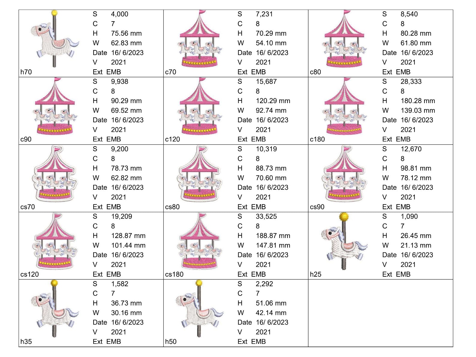 Carousel Machine Embroidery Design ,instant Download - Etsy