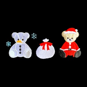 teddybear Santa Claus snowman machine embroidery design　instant download