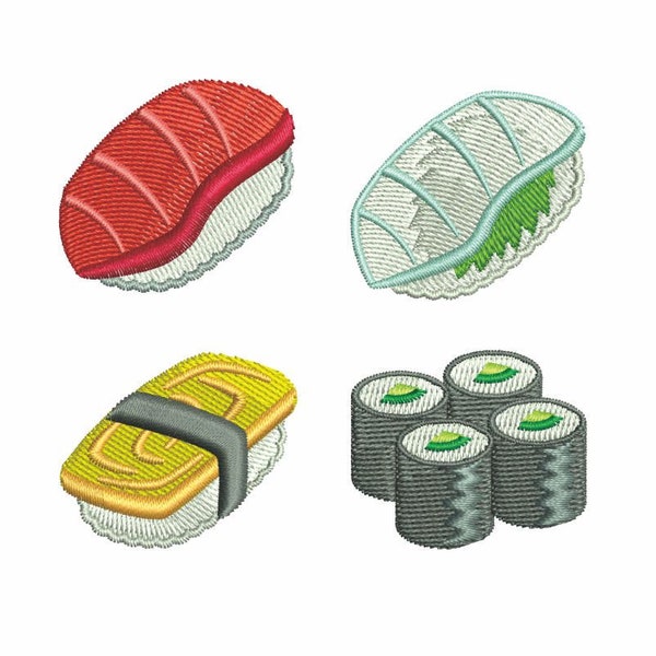 sushi machine embroidery design set,instant download