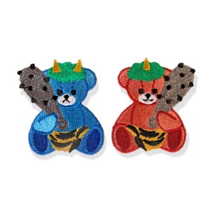 teddybear daemon machine embroidery design　instant download