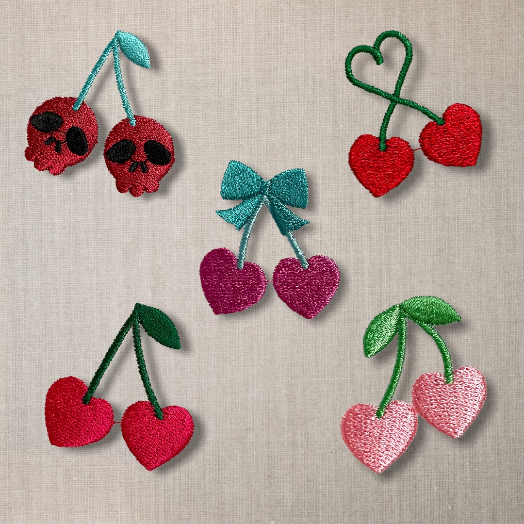 Heart Cherry Machine Embroidery Design ,instant Download Etsy