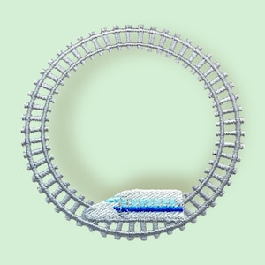 Maskinbroderidesignset för Bullettrain Shinkansen, direktnedladdning