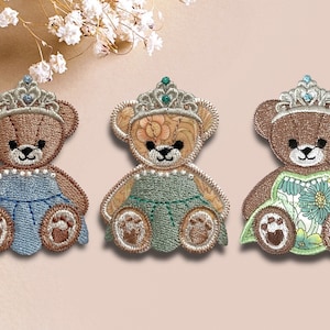 Princess bear machine embroidery design ,instant download