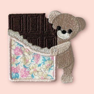 chocolate bear embroidery design ,instant download