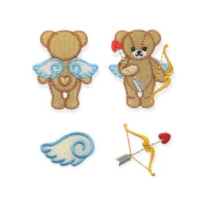 motif de broderie machine ange ours en peluche　téléchargement instantané