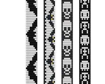 コウモリとスケルトンのビーズ織りブレスレット *9 PDF 4パターン